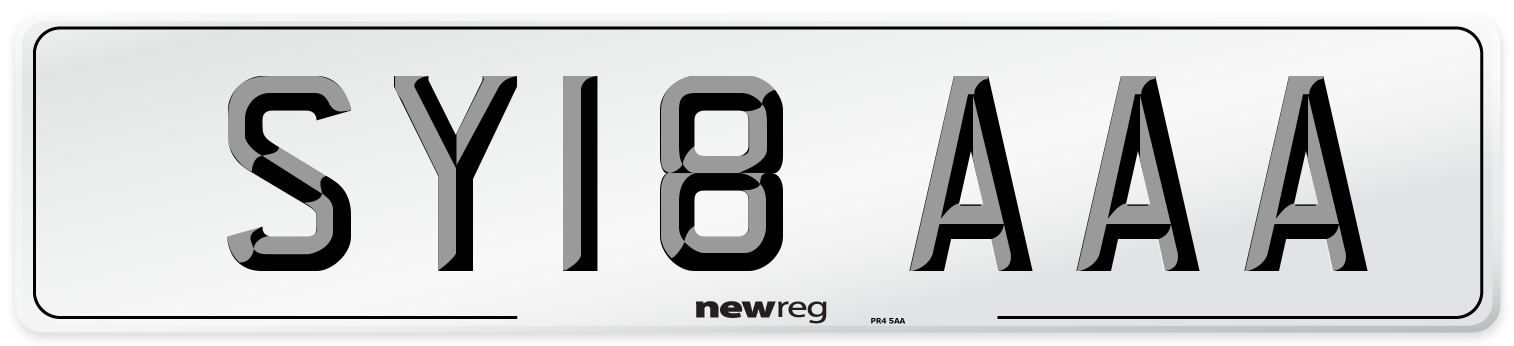 SY18 AAA Number Plate from New Reg